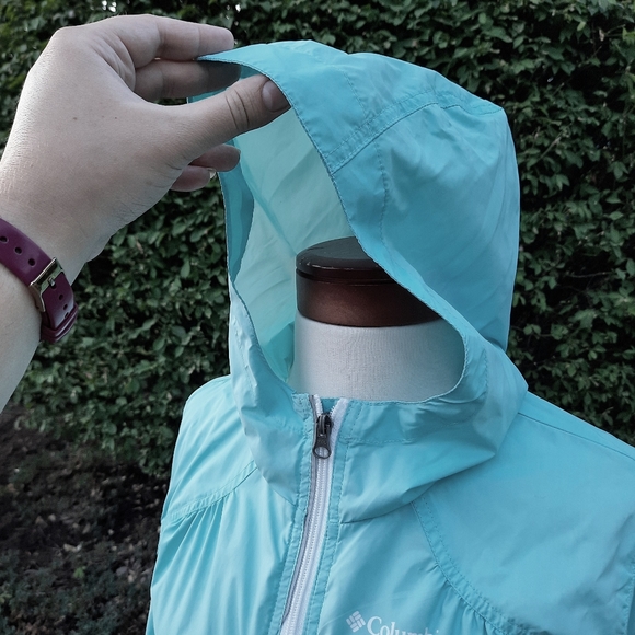 Columbia Girl's Nylon Windbreaker Rain Jacket Full Zip Lightweight Travel - Picture 13 of 14